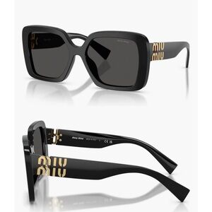 Miu Miu 56mm Butterfly Sunglasses BLACK/ DARK GREY NWT